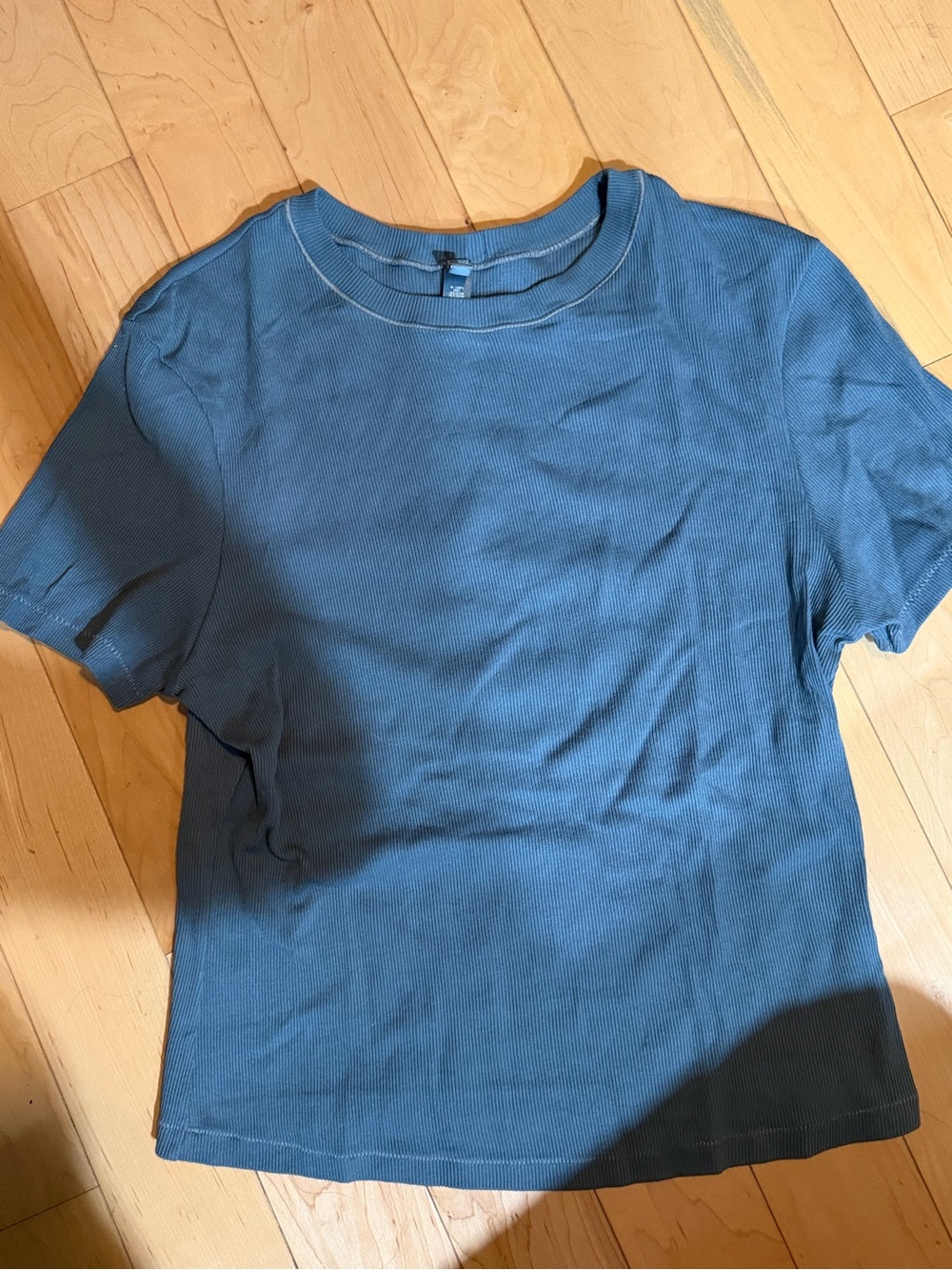 Skims Short Sleeve Ribbed Top - Blue